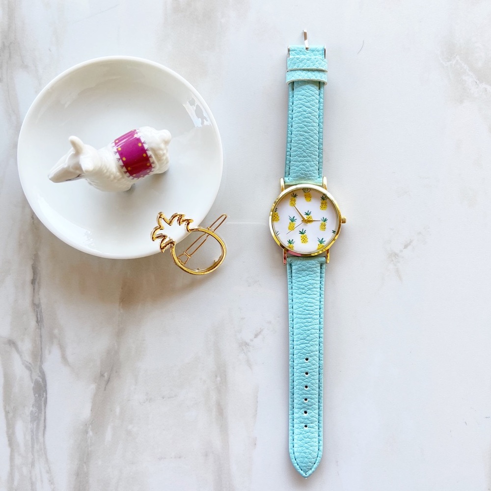 Pineapple Watch and Pineapple hair pin set